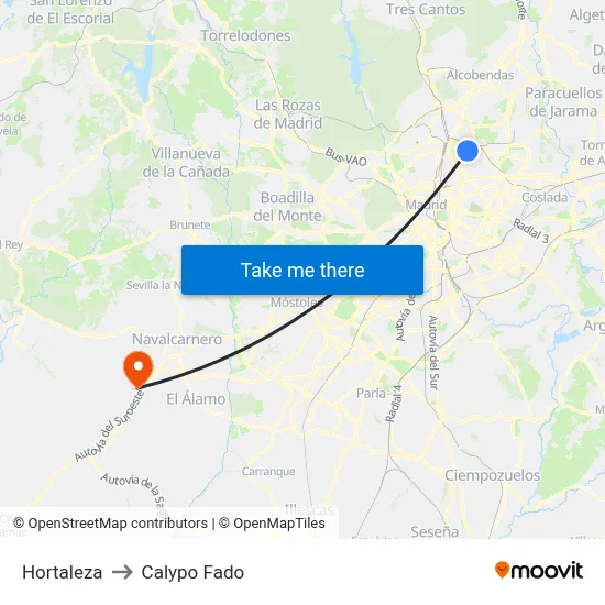 Hortaleza to Calypo Fado map