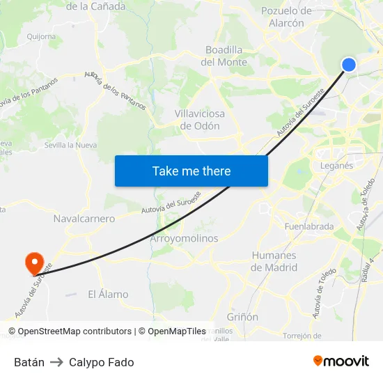 Batán to Calypo Fado map