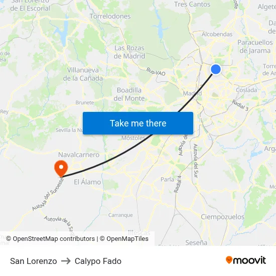 San Lorenzo to Calypo Fado map
