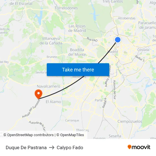 Duque De Pastrana to Calypo Fado map