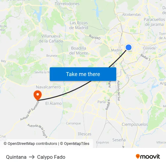 Quintana to Calypo Fado map