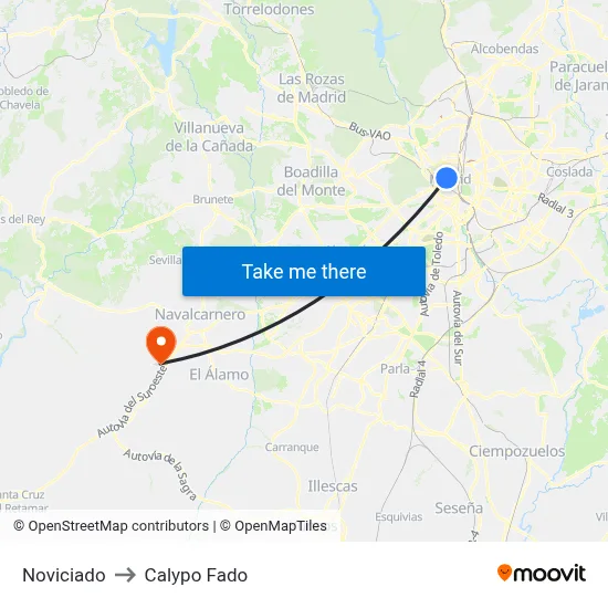 Noviciado to Calypo Fado map