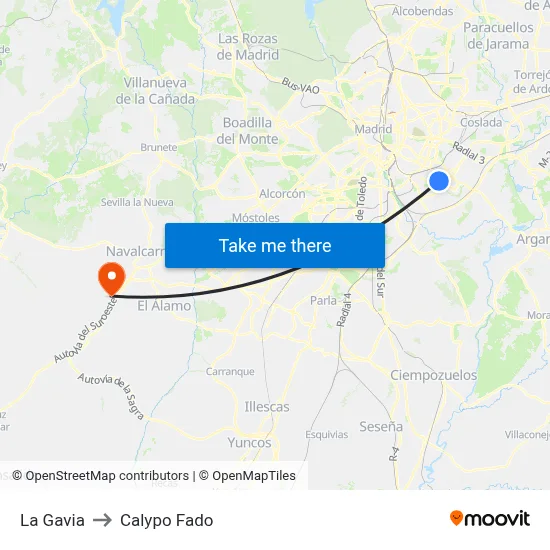 La Gavia to Calypo Fado map