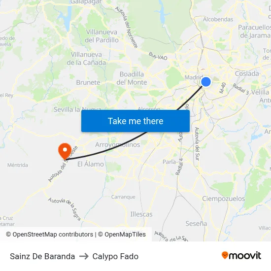 Sainz De Baranda to Calypo Fado map
