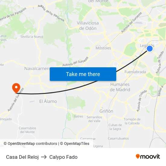 Casa Del Reloj to Calypo Fado map
