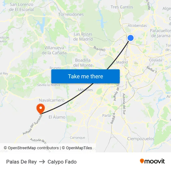 Palas De Rey to Calypo Fado map