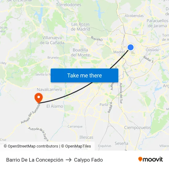 Barrio De La Concepción to Calypo Fado map