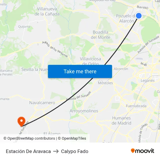 Estación De Aravaca to Calypo Fado map