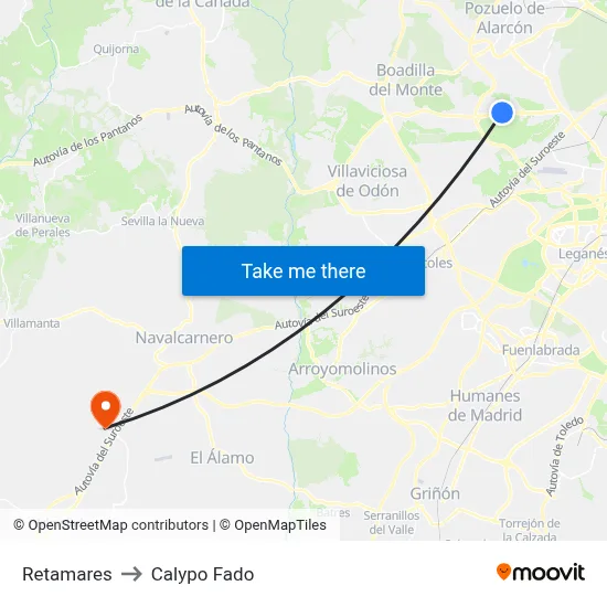 Retamares to Calypo Fado map