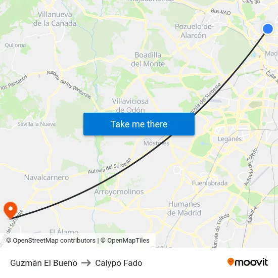 Guzmán El Bueno to Calypo Fado map