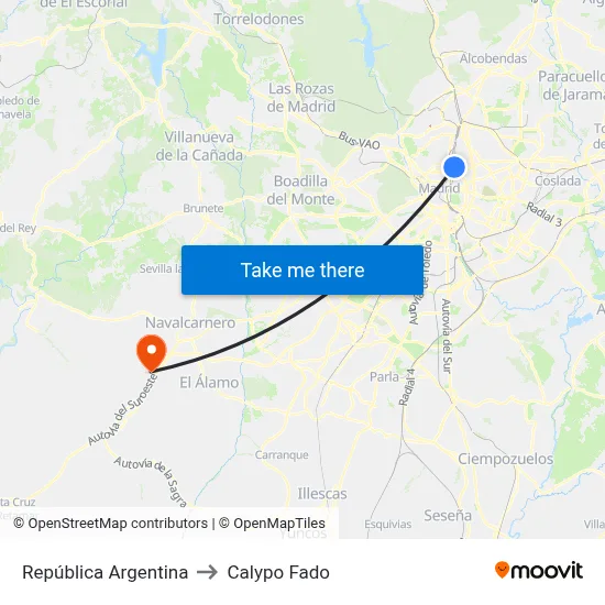 República Argentina to Calypo Fado map