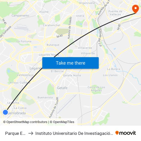 Parque Europa to Instituto Universitario De Investiagación Del Automovil map