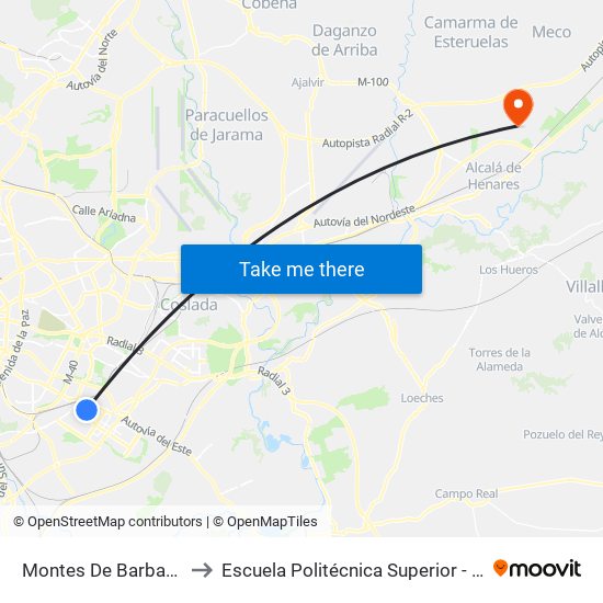 Montes De Barbanza to Escuela Politécnica Superior - Uah map