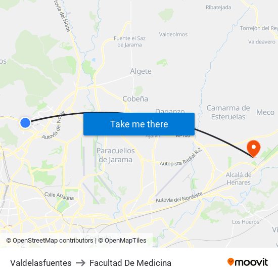 Valdelasfuentes to Facultad De Medicina map
