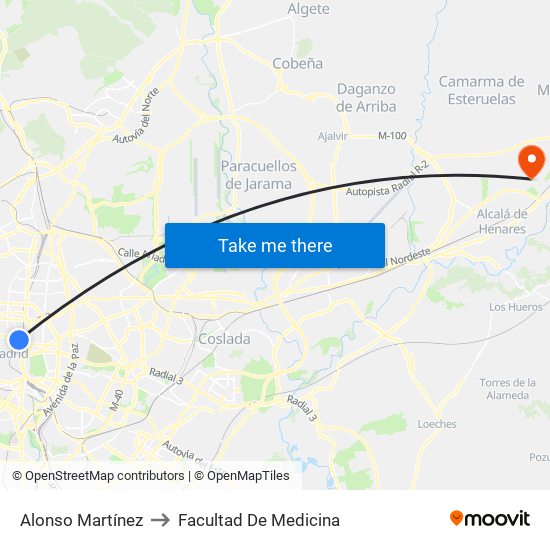 Alonso Martínez to Facultad De Medicina map