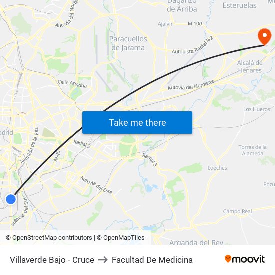 Villaverde Bajo - Cruce to Facultad De Medicina map