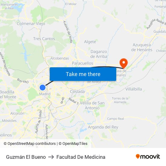 Guzmán El Bueno to Facultad De Medicina map