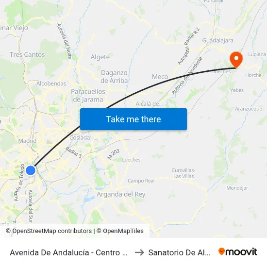 Avenida De Andalucía - Centro Comercial to Sanatorio De Alcohete map
