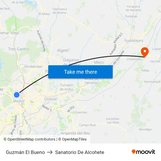Guzmán El Bueno to Sanatorio De Alcohete map