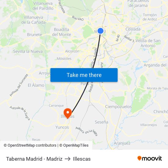 Taberna Madrid - Madriz to Taberna Madrid - Madriz map