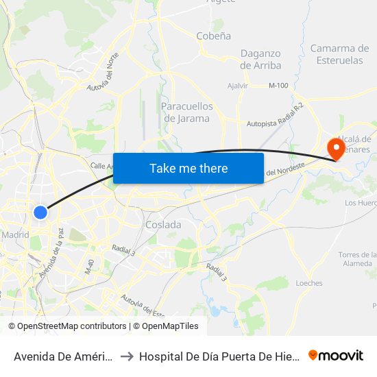 Avenida De América to Hospital De Día Puerta De Hierro map