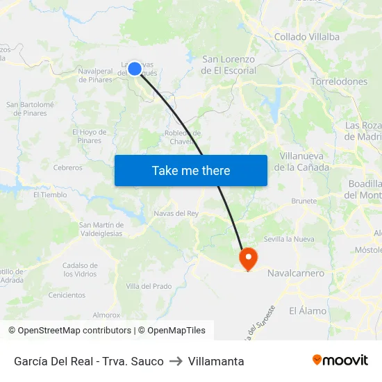 García Del Real - Trva. Sauco to Villamanta map