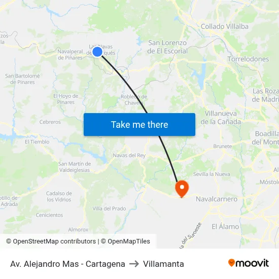 Av. Alejandro Mas - Cartagena to Villamanta map
