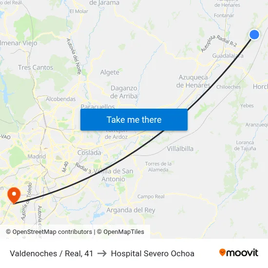 Valdenoches / Real, 41 to Hospital Severo Ochoa map