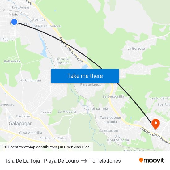 Isla De La Toja - Playa De Louro to Torrelodones map