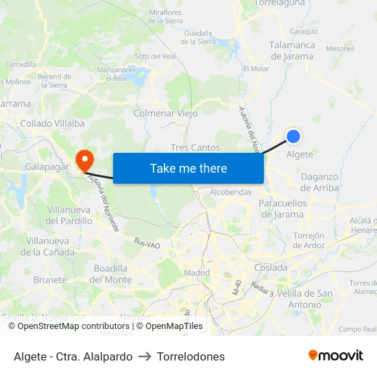Algete - Ctra. Alalpardo to Torrelodones map