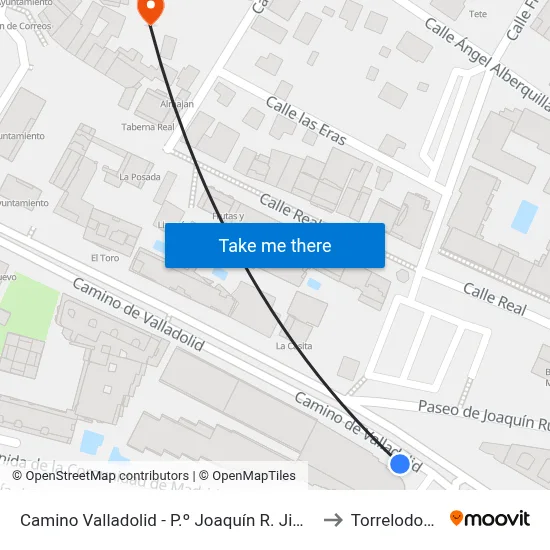 Camino Valladolid - P.º Joaquín R. Jiménez to Torrelodones map