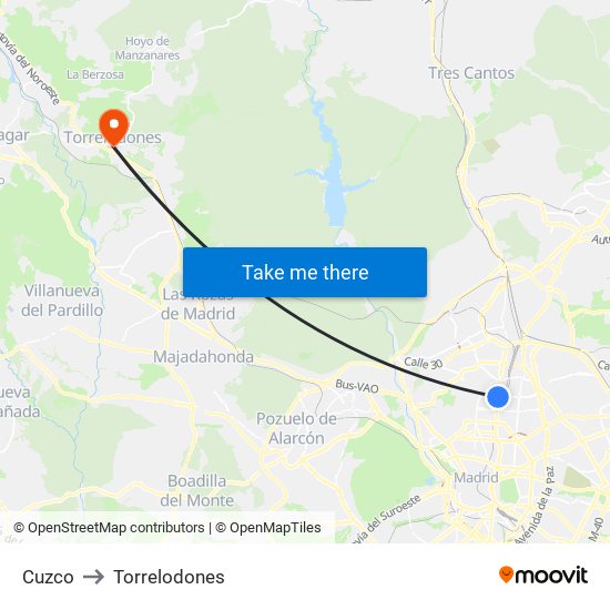 Cuzco to Torrelodones map