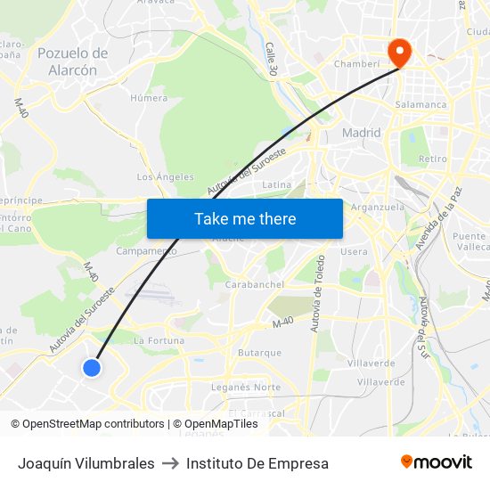 Joaquín Vilumbrales to Instituto De Empresa map