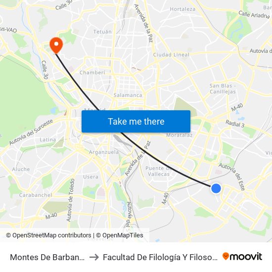 Montes De Barbanza to Facultad De Filología Y Filosofía map