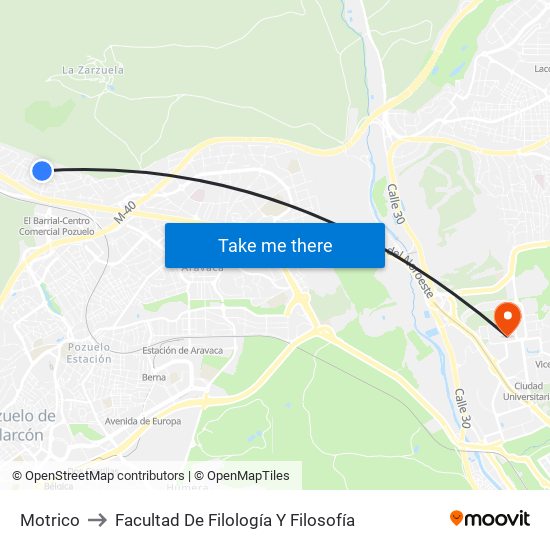 Motrico to Facultad De Filología Y Filosofía map