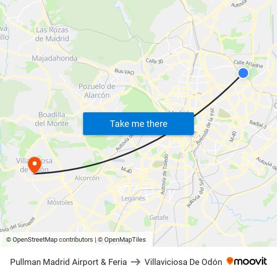 Pullman Madrid Airport & Feria to Villaviciosa De Odón map