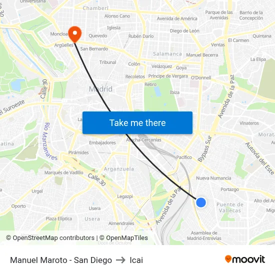 Manuel Maroto - San Diego to Icai map