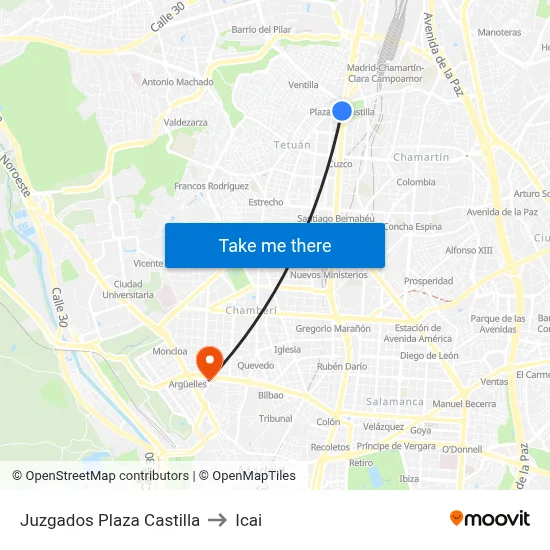 Juzgados Plaza Castilla to Icai map
