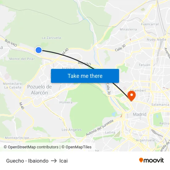 Guecho - Ibaiondo to Icai map