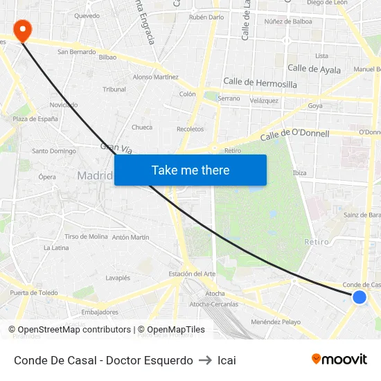 Conde De Casal - Doctor Esquerdo to Icai map