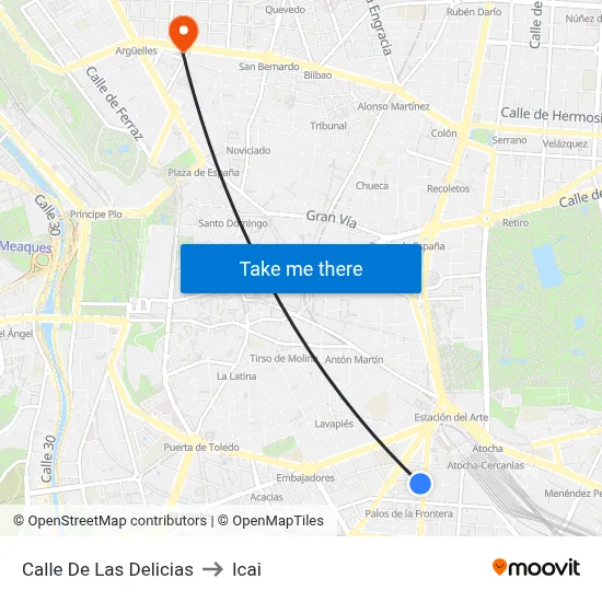 Calle De Las Delicias to Icai map