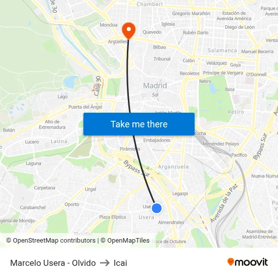 Marcelo Usera - Olvido to Icai map