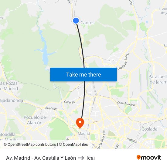 Av. Madrid - Av. Castilla Y León to Icai map