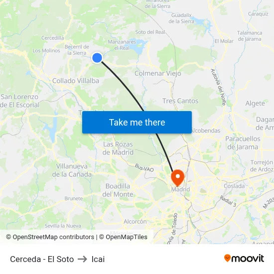 Cerceda - El Soto to Icai map