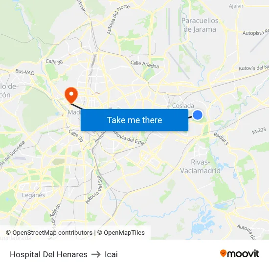 Hospital Del Henares to Icai map