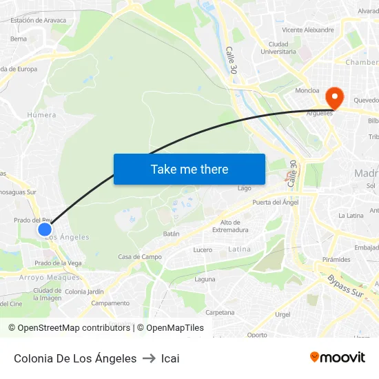 Colonia De Los Ángeles to Icai map