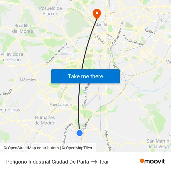 Polígono Industrial Ciudad De Parla to Icai map