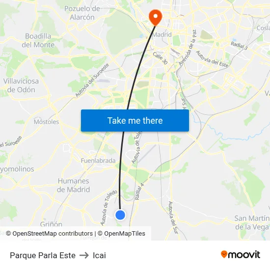 Parque Parla Este to Icai map