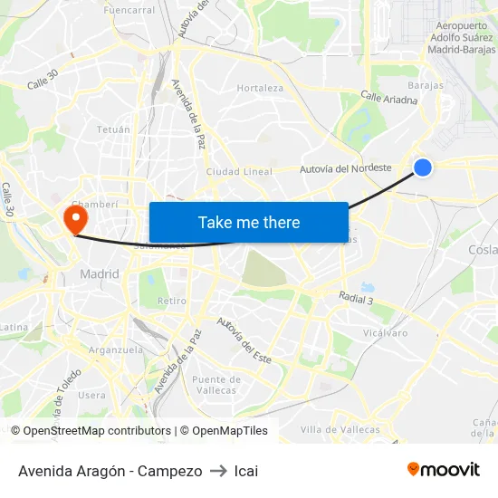 Avenida Aragón - Campezo to Icai map