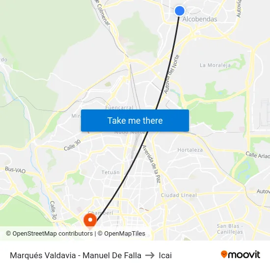 Marqués Valdavia - Manuel De Falla to Icai map
